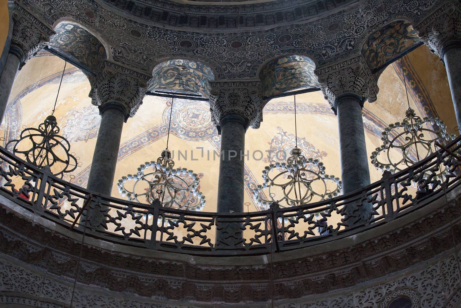 Interior of the Hagia Sophia in Istanbul. Turkey 