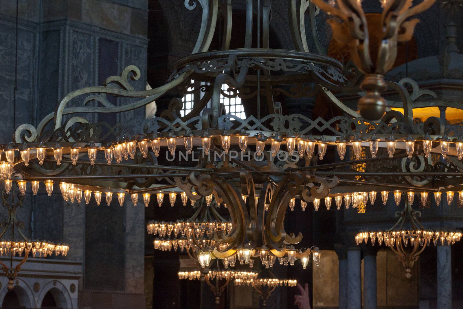Interior of the Hagia Sophia in Istanbul. Turkey 