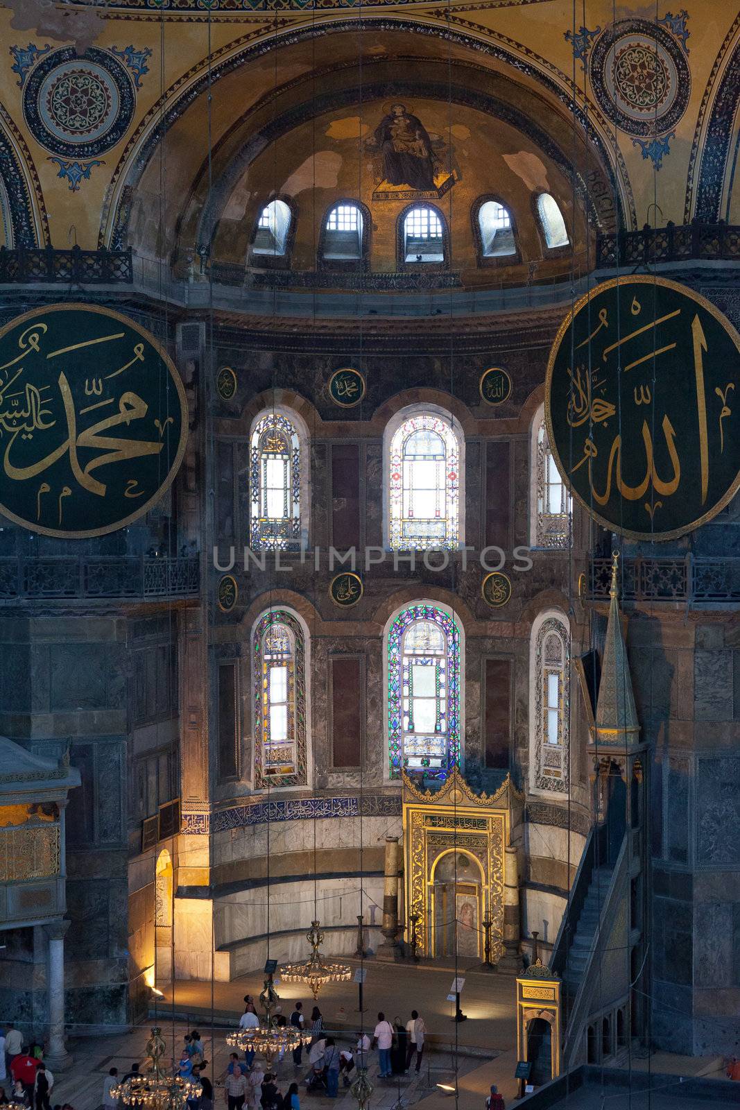 Interior of the Hagia Sophia in Istanbul. Turkey 
