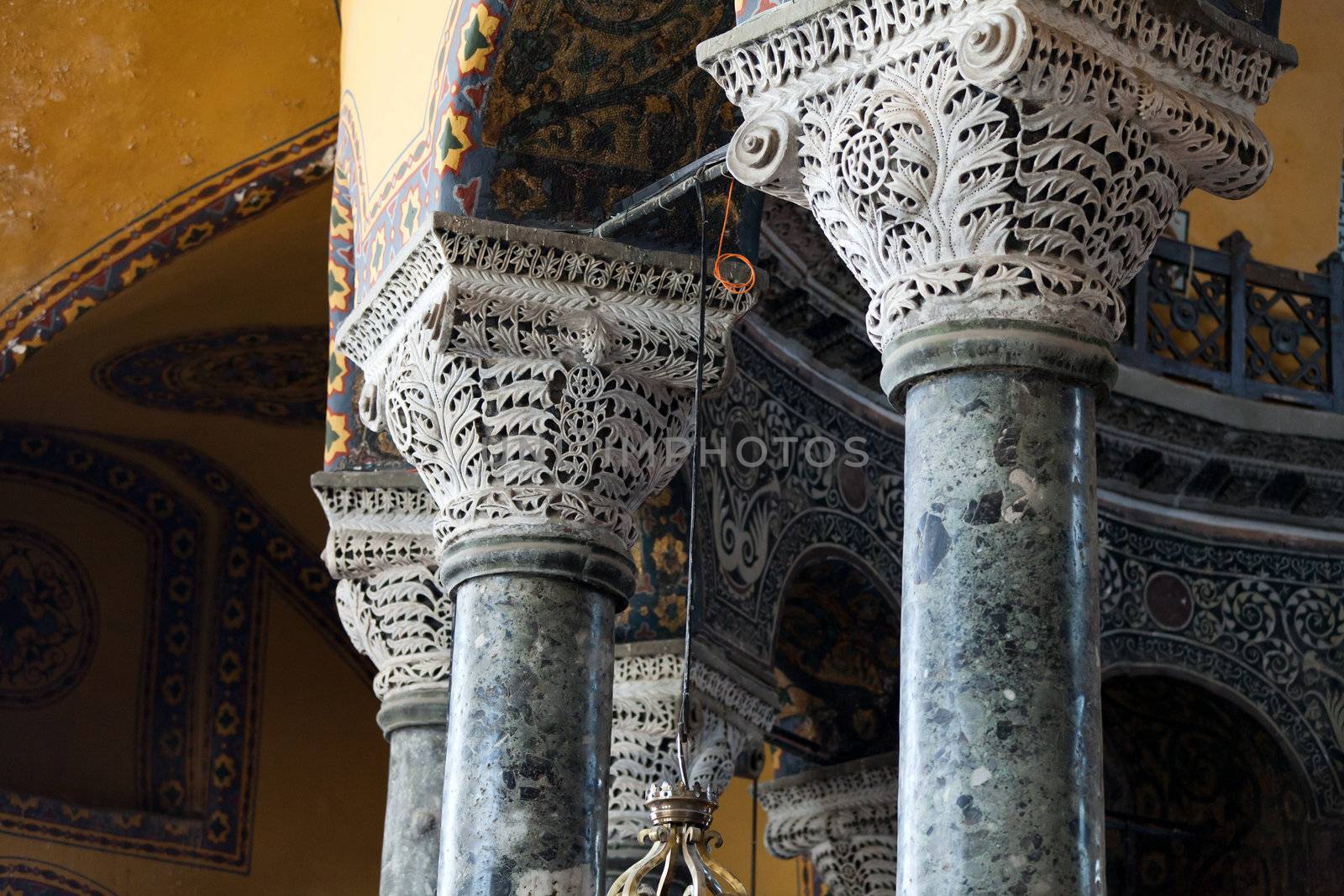 Interior of the Hagia Sophia in Istanbul. Turkey 