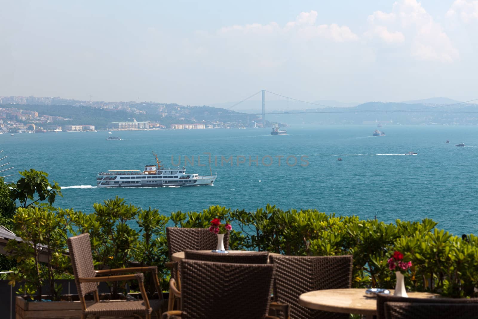 Istanbul - the view on the strait Bosphorus from the palace Topkapi