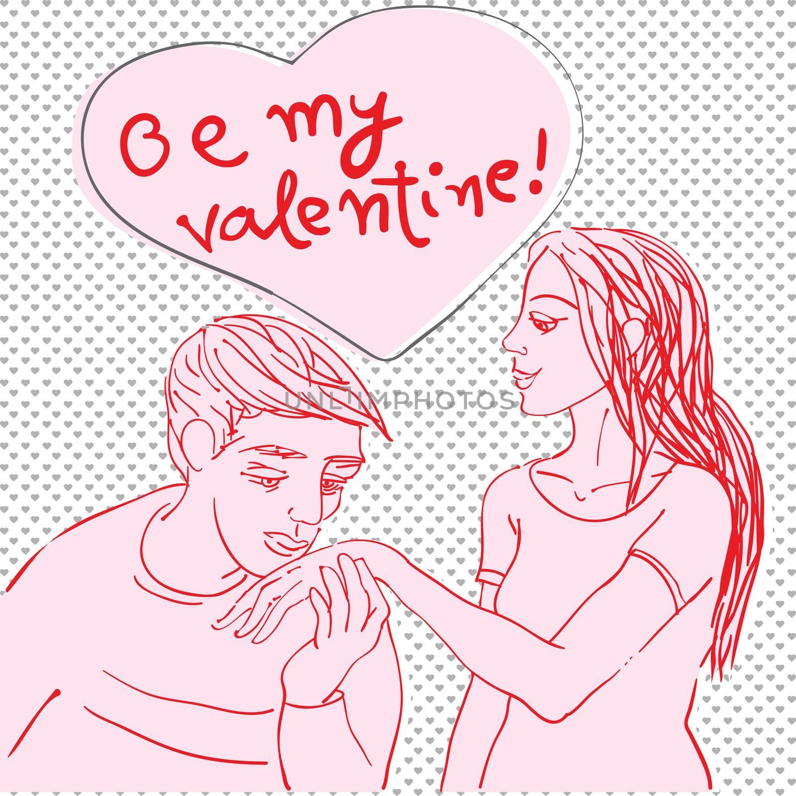 Valentine's Day pop art card by catacos