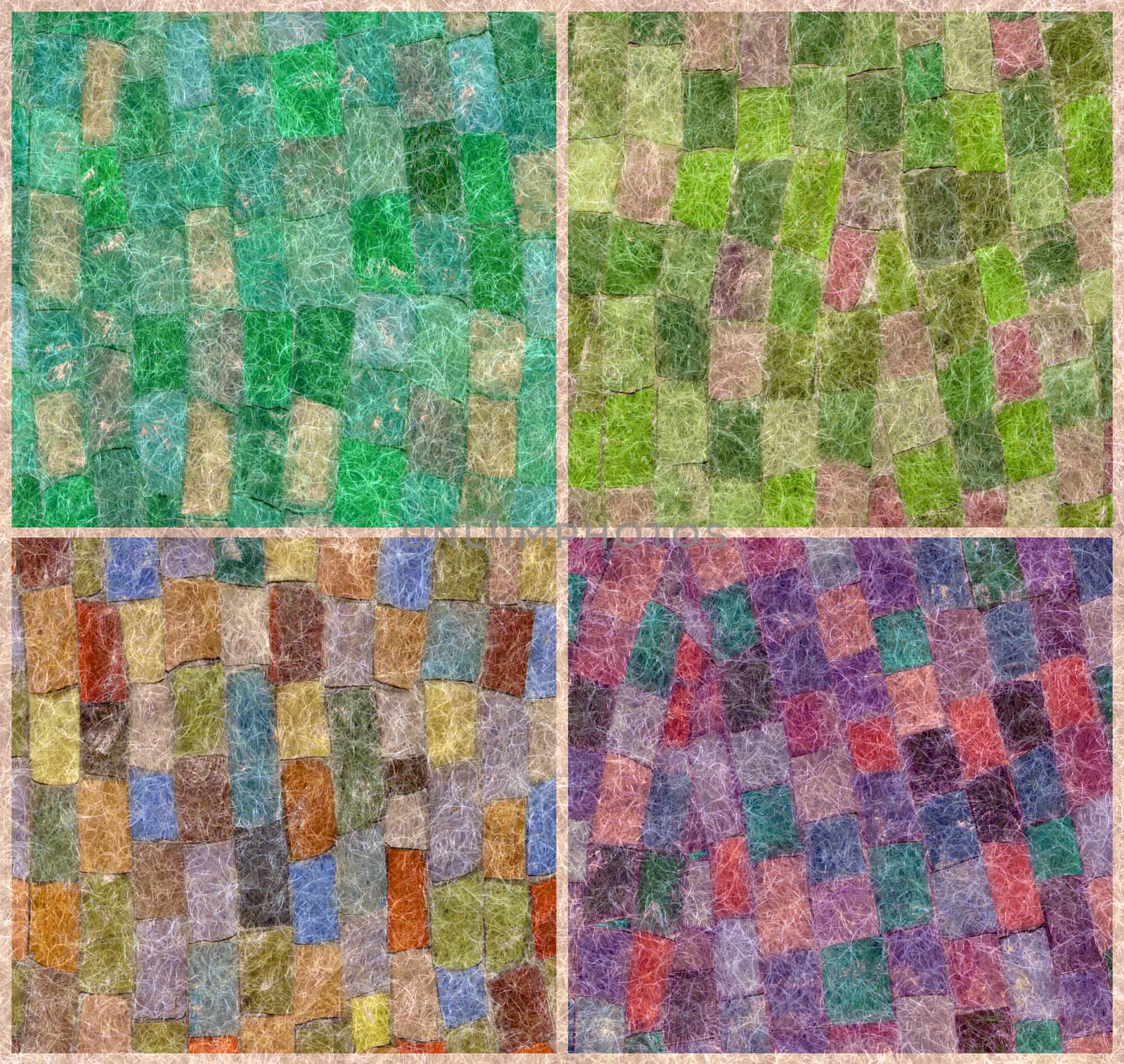 Abstract artistic background, mosaic of colored wool mohair