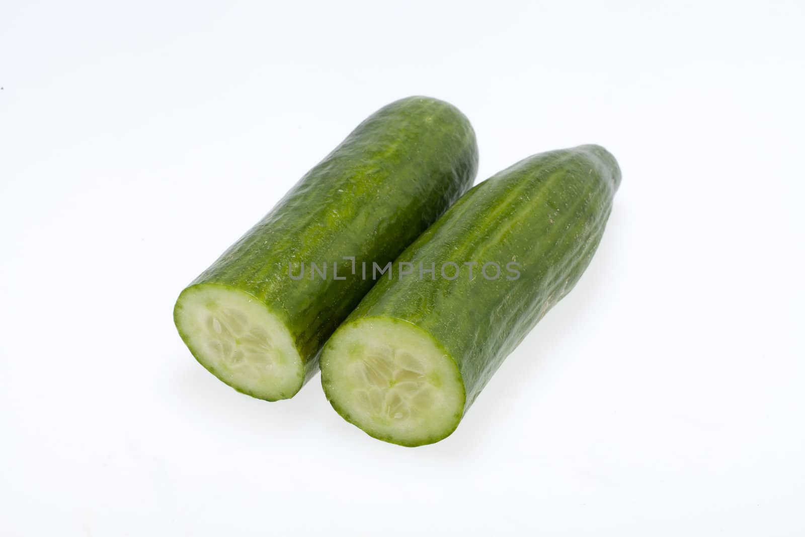 The green cucumber isolated on white background 