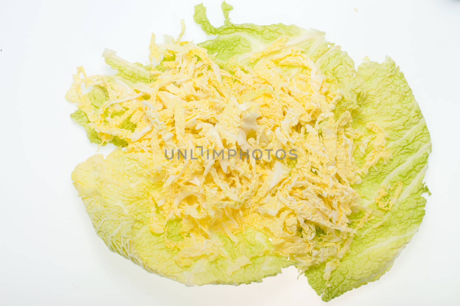 fresh savoy cabbage  isolated on white background