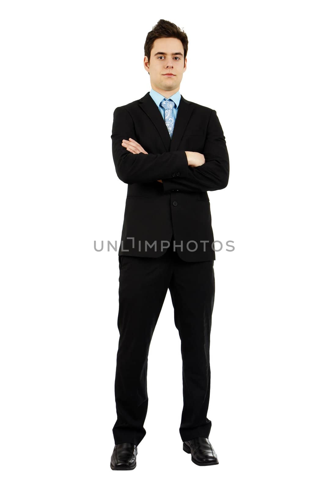 Full body shot of serious handsome young man by Mirage3