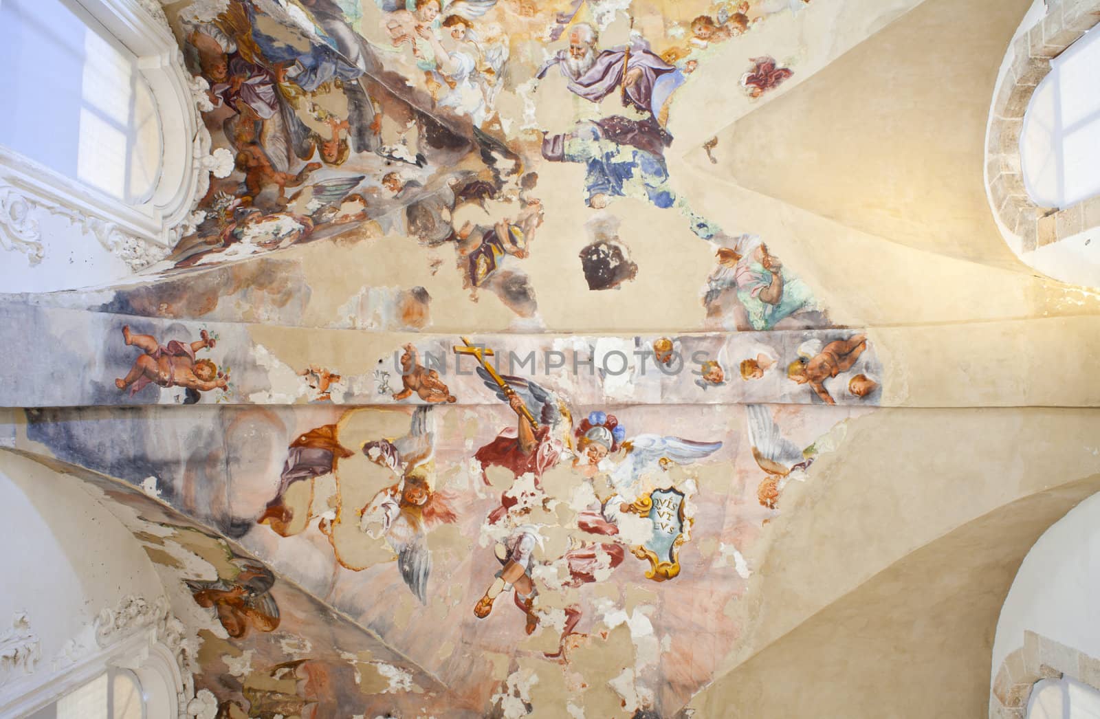 Ceiling frescoes in an old building