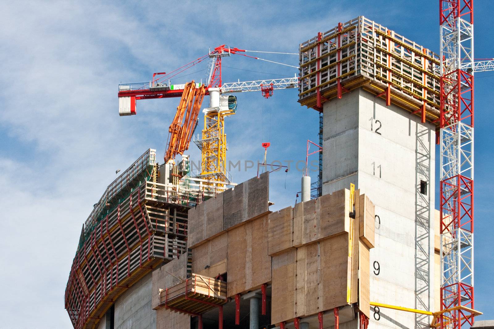 Cranes in a construction site