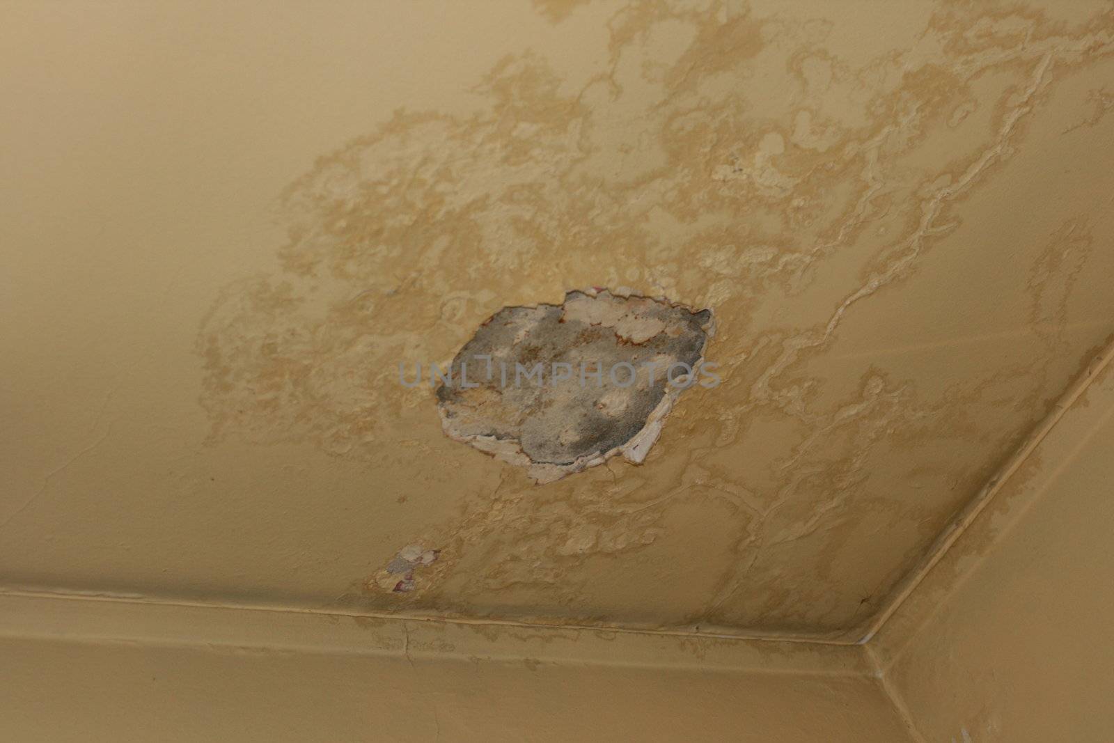 Crack in the ceiling of an old house