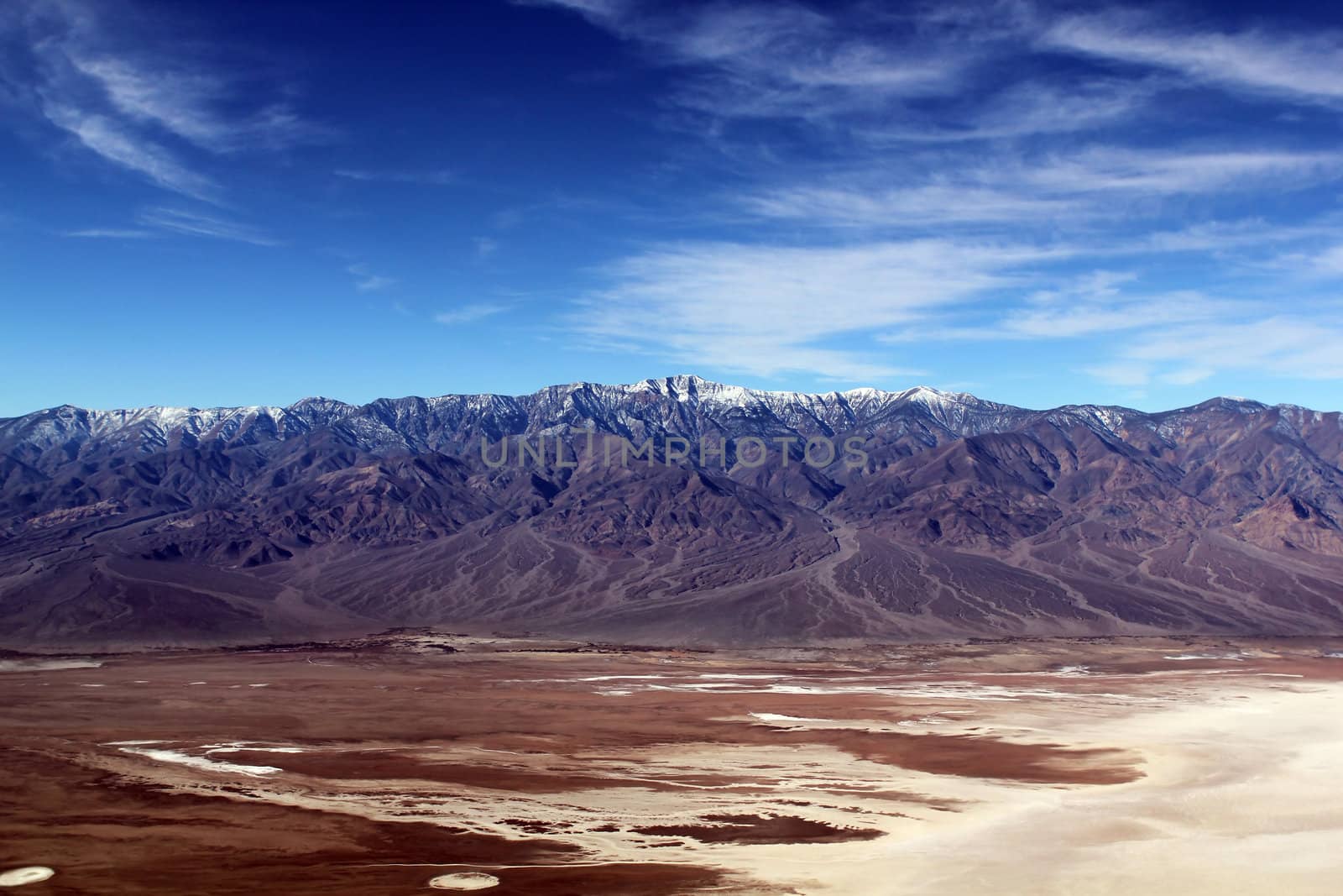 Famous view over Death Valley National Park, USA as seen from Zabrisky Point