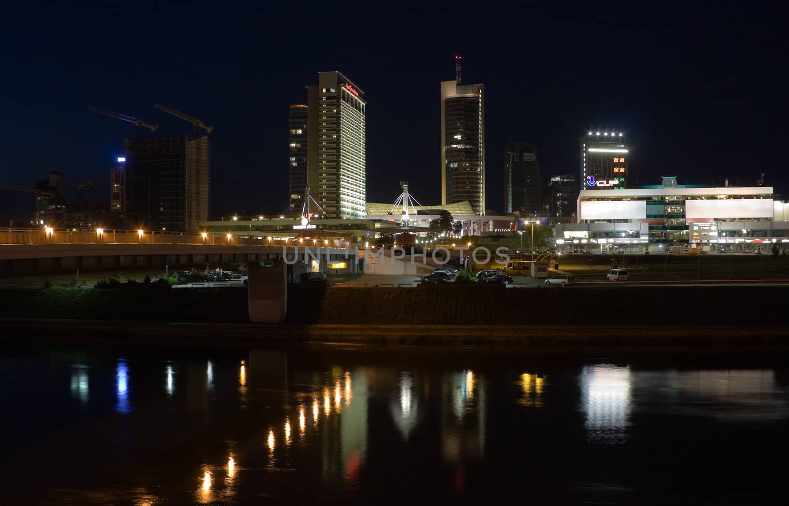 city in the night, Vilnius, Lithuania