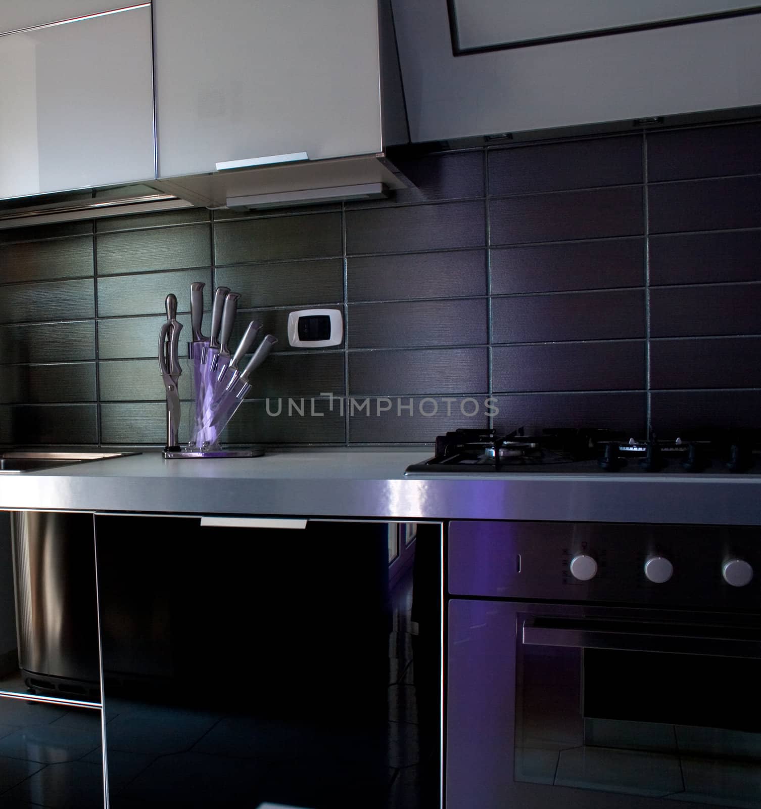 The Black and white kitchen