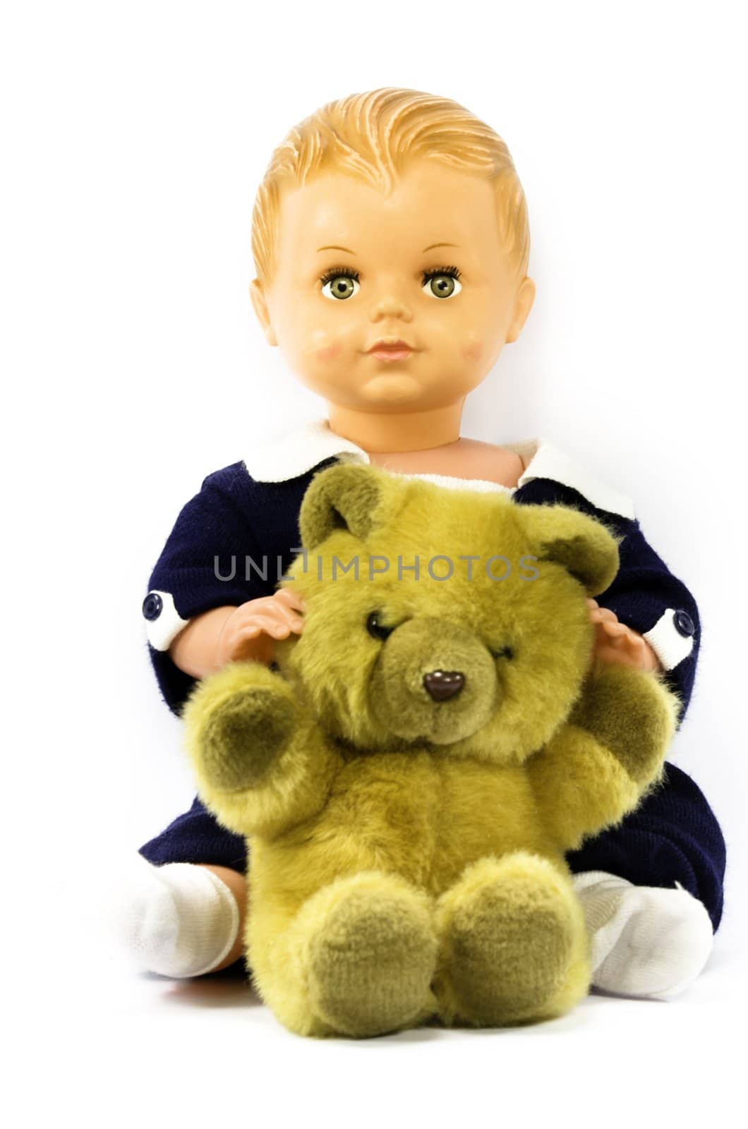 doll and teddy bear by gufoto