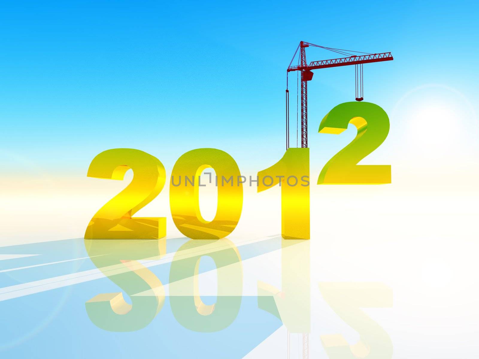 industrial illustration of the new year