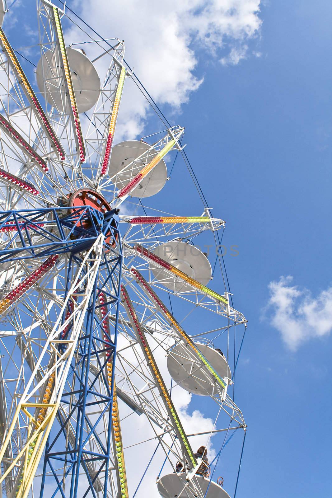 Ferris Wheel on a blue sky