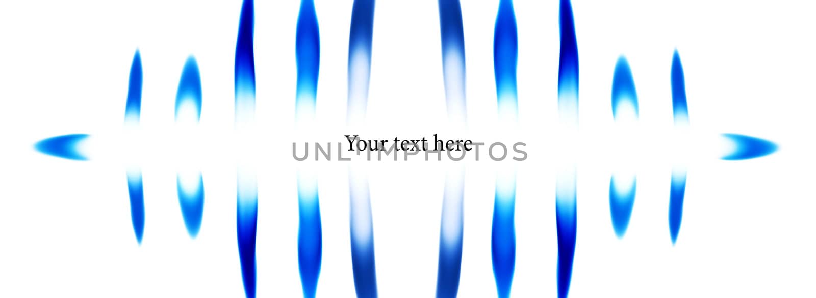 Blue flames on a white background