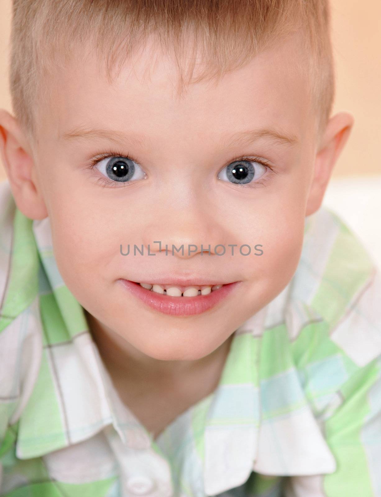 portrait of a smiling child shootin close-up