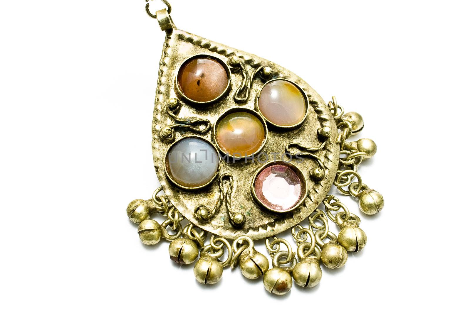 Antique necklace pendant with gems by gavran333