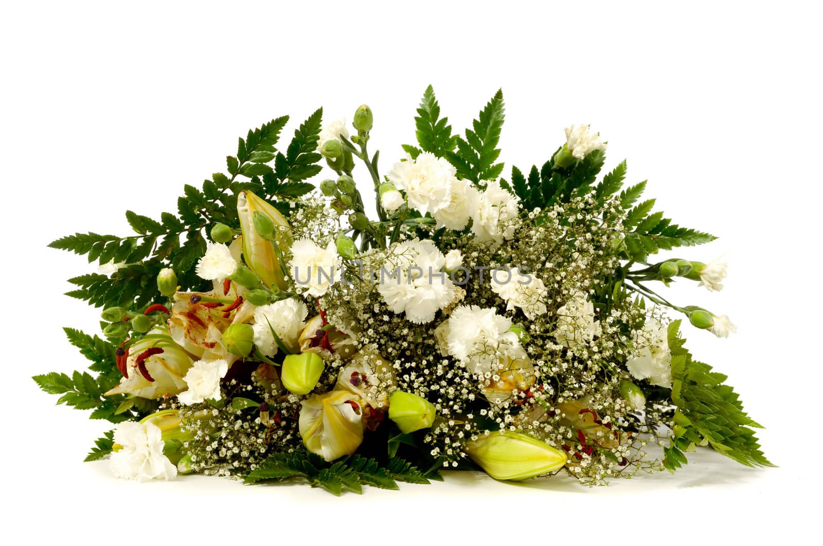 Bouquet of mixed flowers. Taken on a white background.