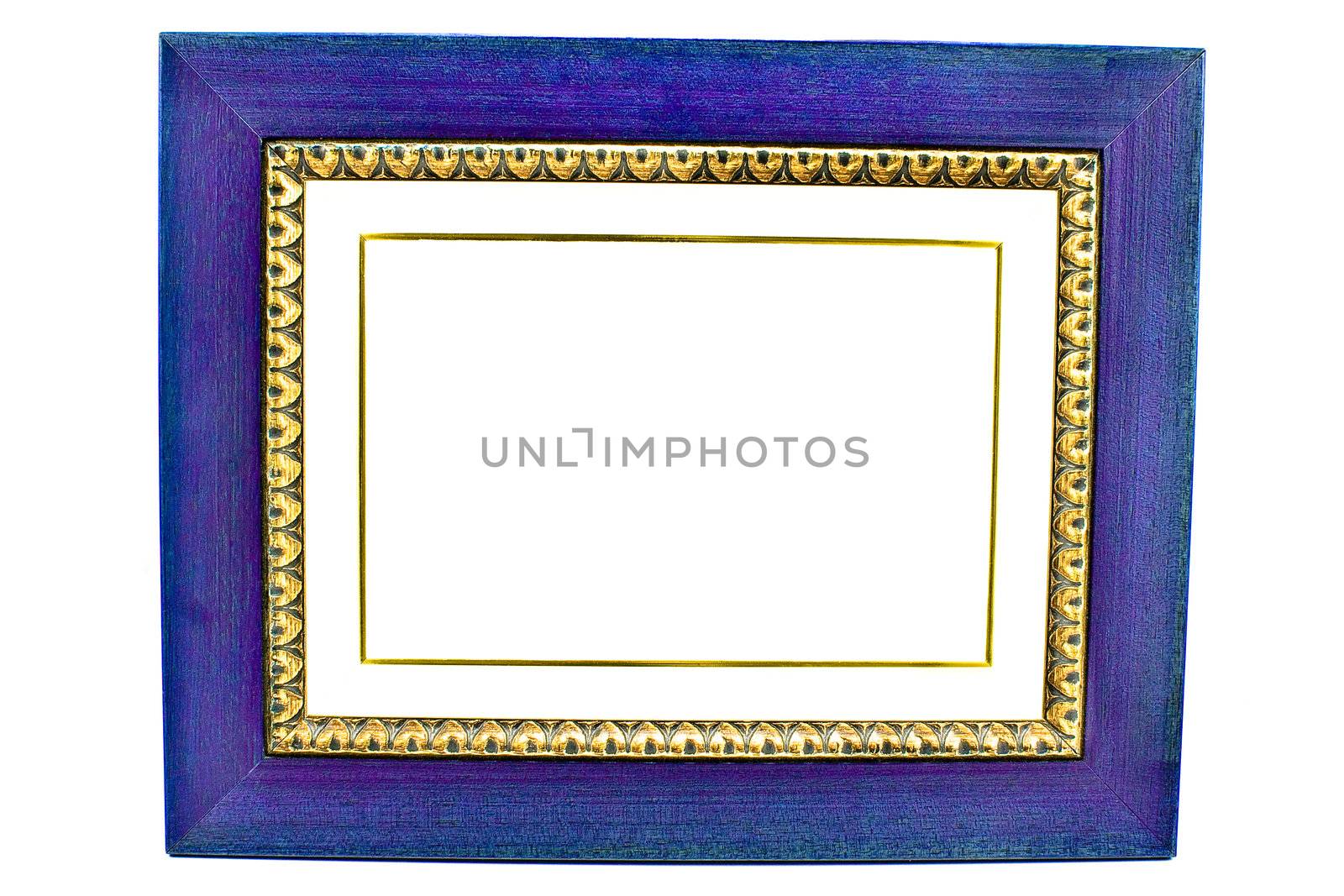 Empty Blue Wooden Picture Frame  by gavran333