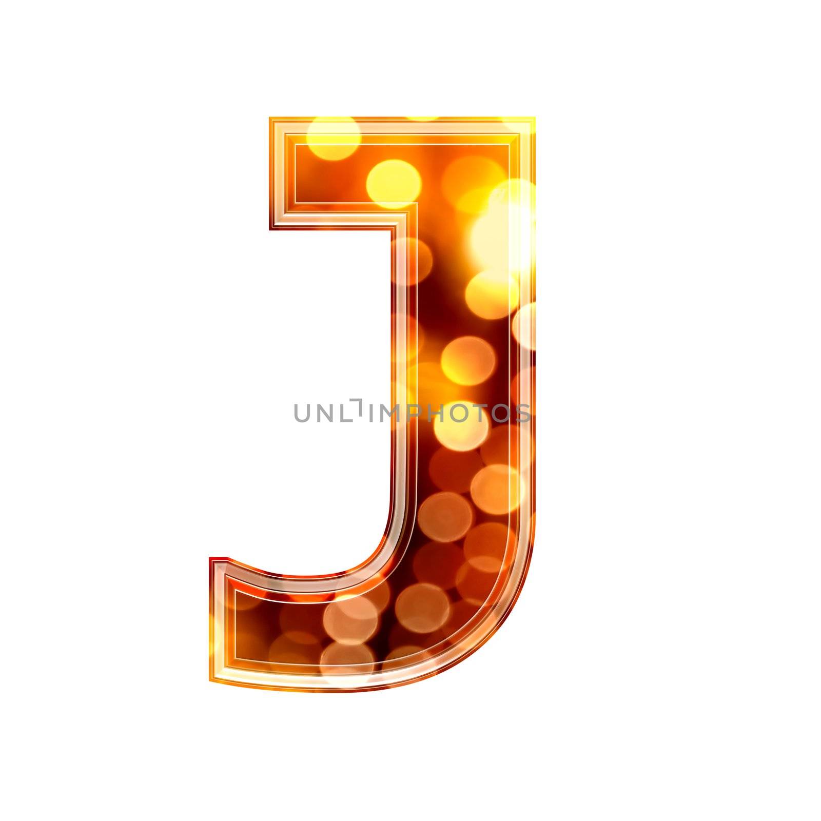 3d letter with glowing lights texture - J by chrisroll