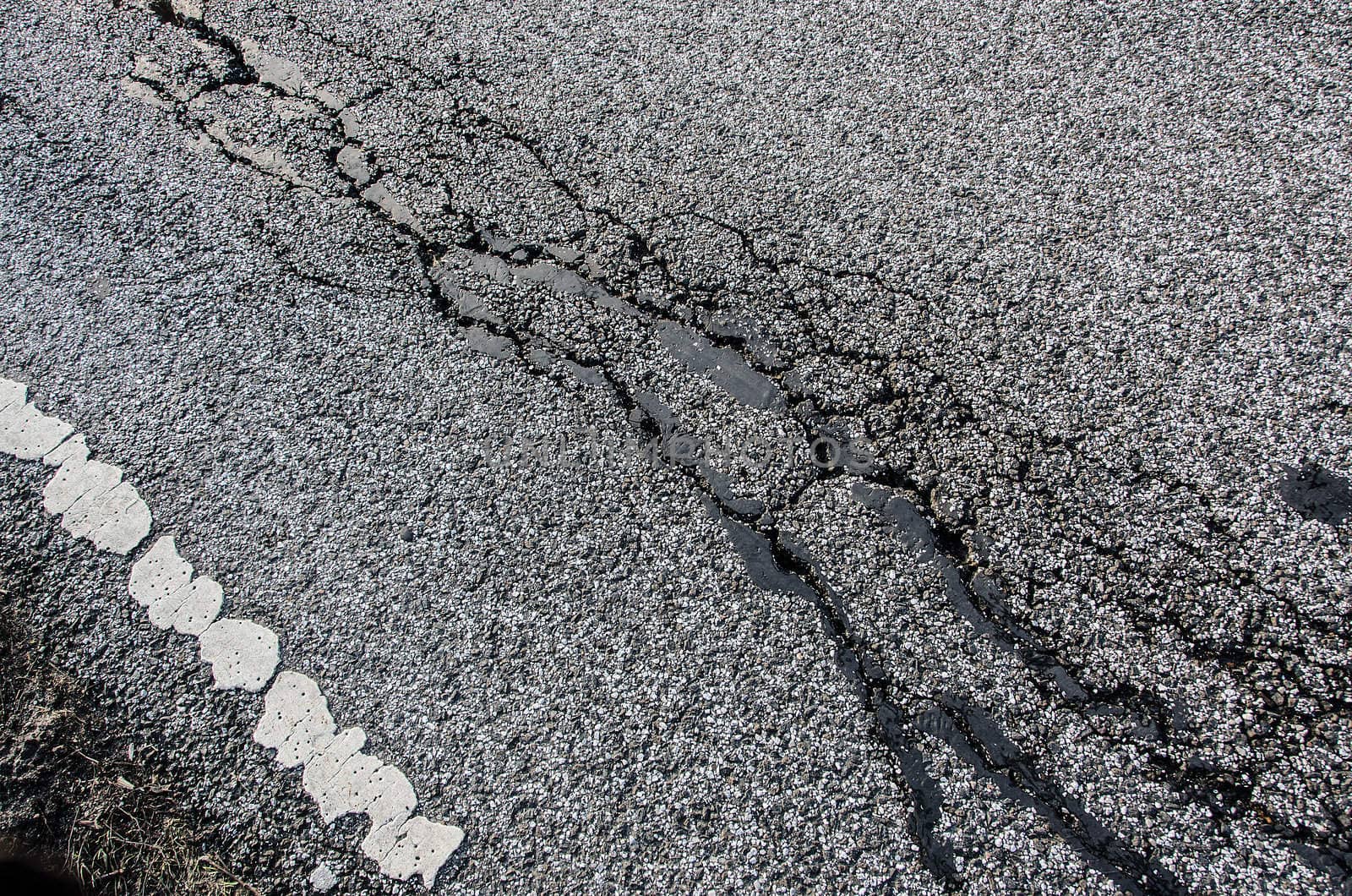 Frost damage of a road in Hamburg