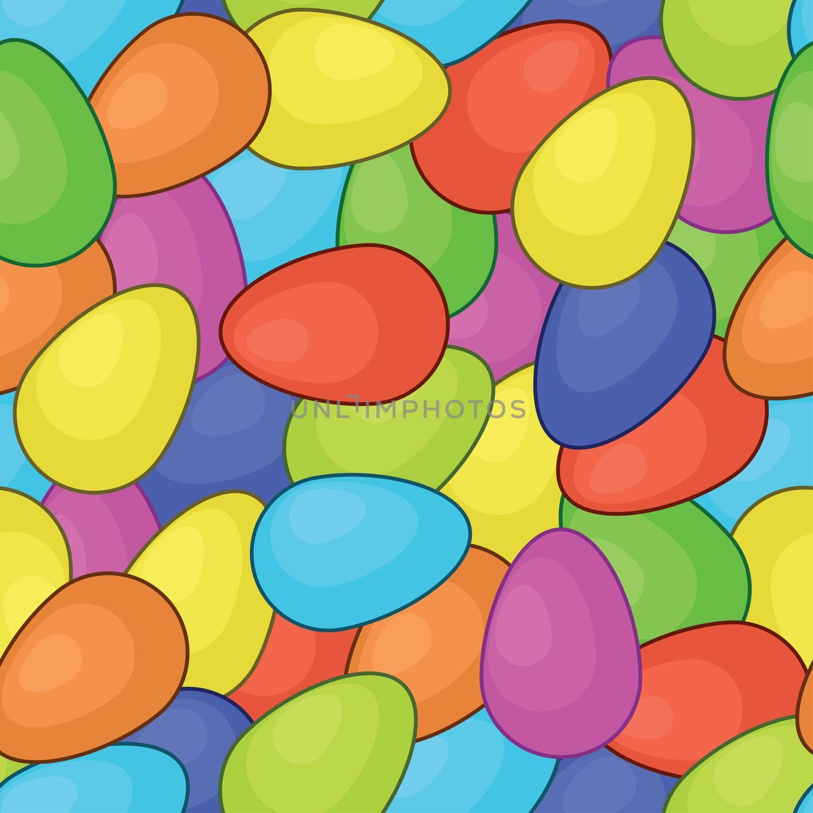 Seamless background, pattern of colorful Easter eggs.