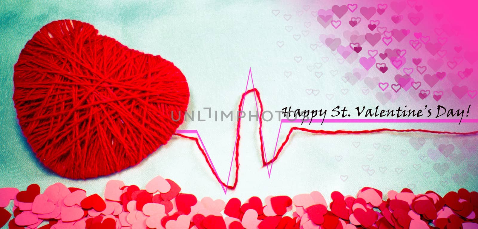 St. Valentine's greeting over light background