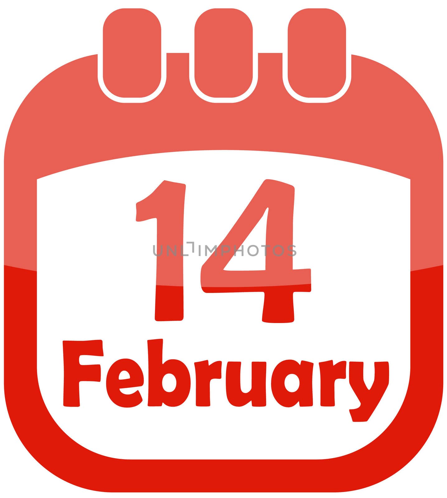 icon of Valentine's Day in a calendar vector illustration