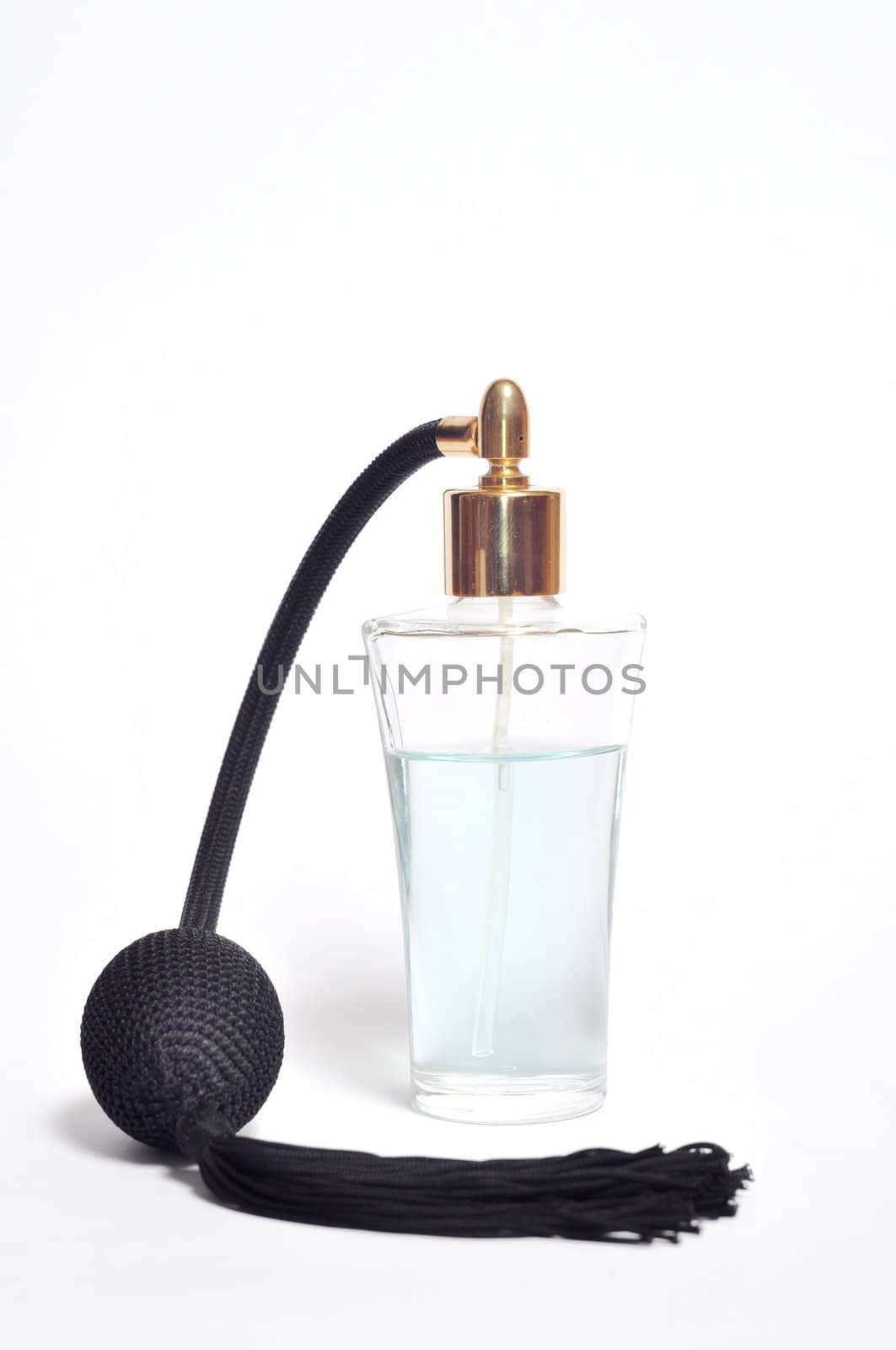 Bottle of perfume isolated on white by anderm