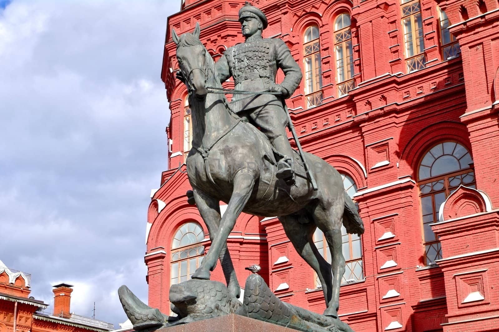 Zhukov monument near National historic museum in Moscow, Russia by Stoyanov