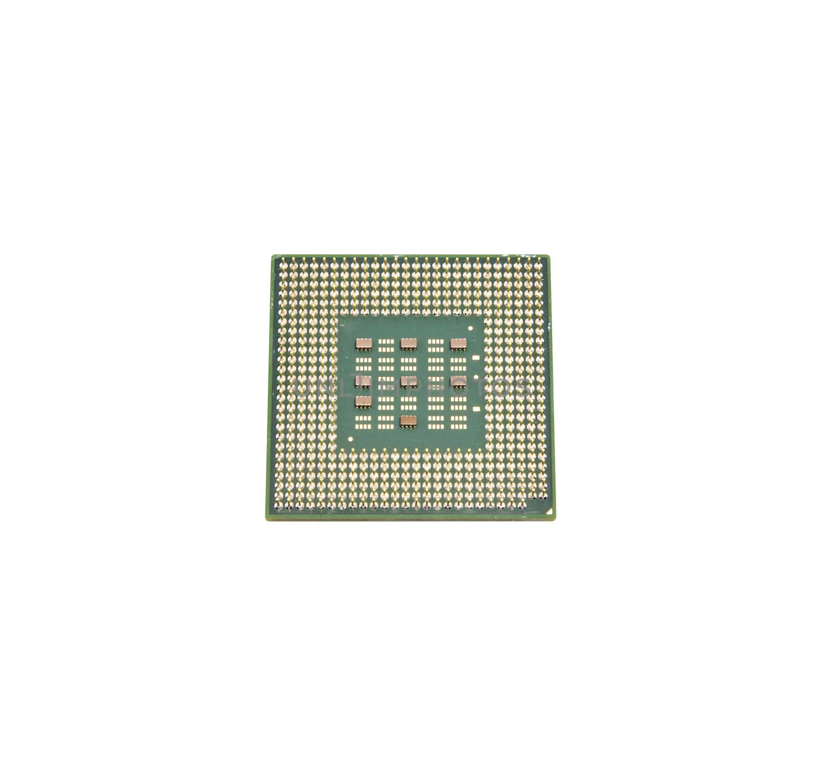 Processor from the bottom up isolated on white background