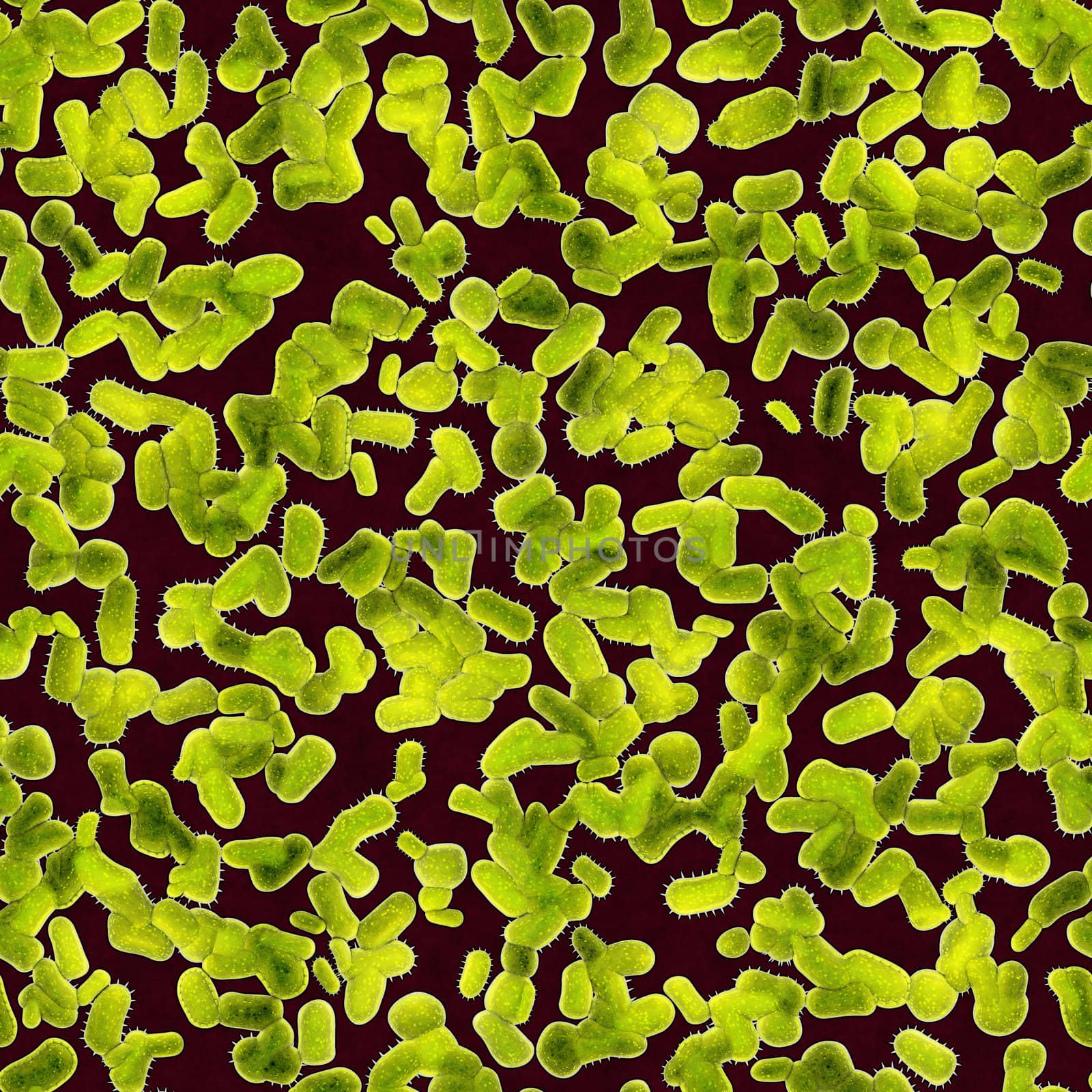 3d render illustration of colorful bacteria