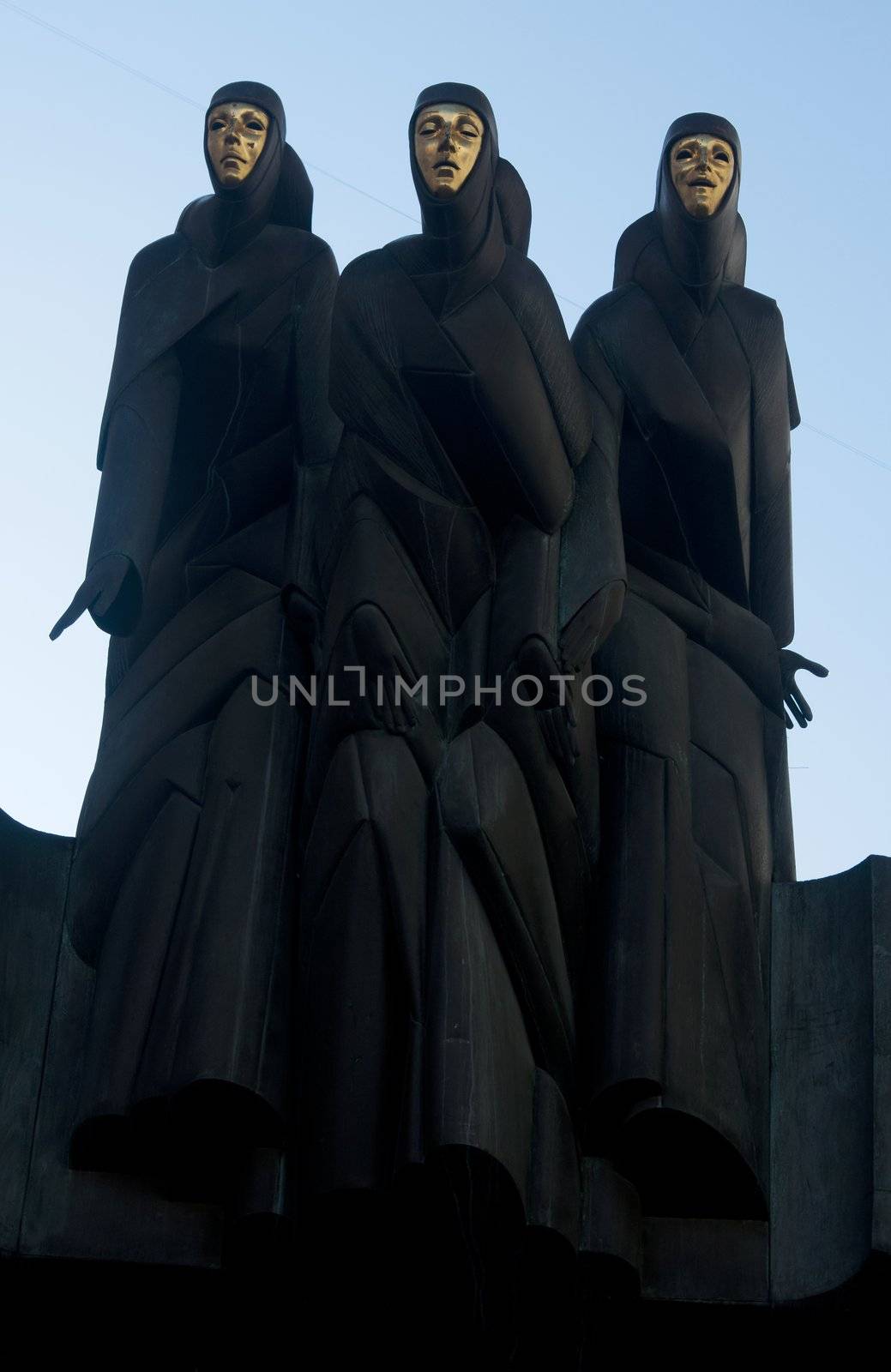 Statue of three muses, theater, Vilnius, Lithuania