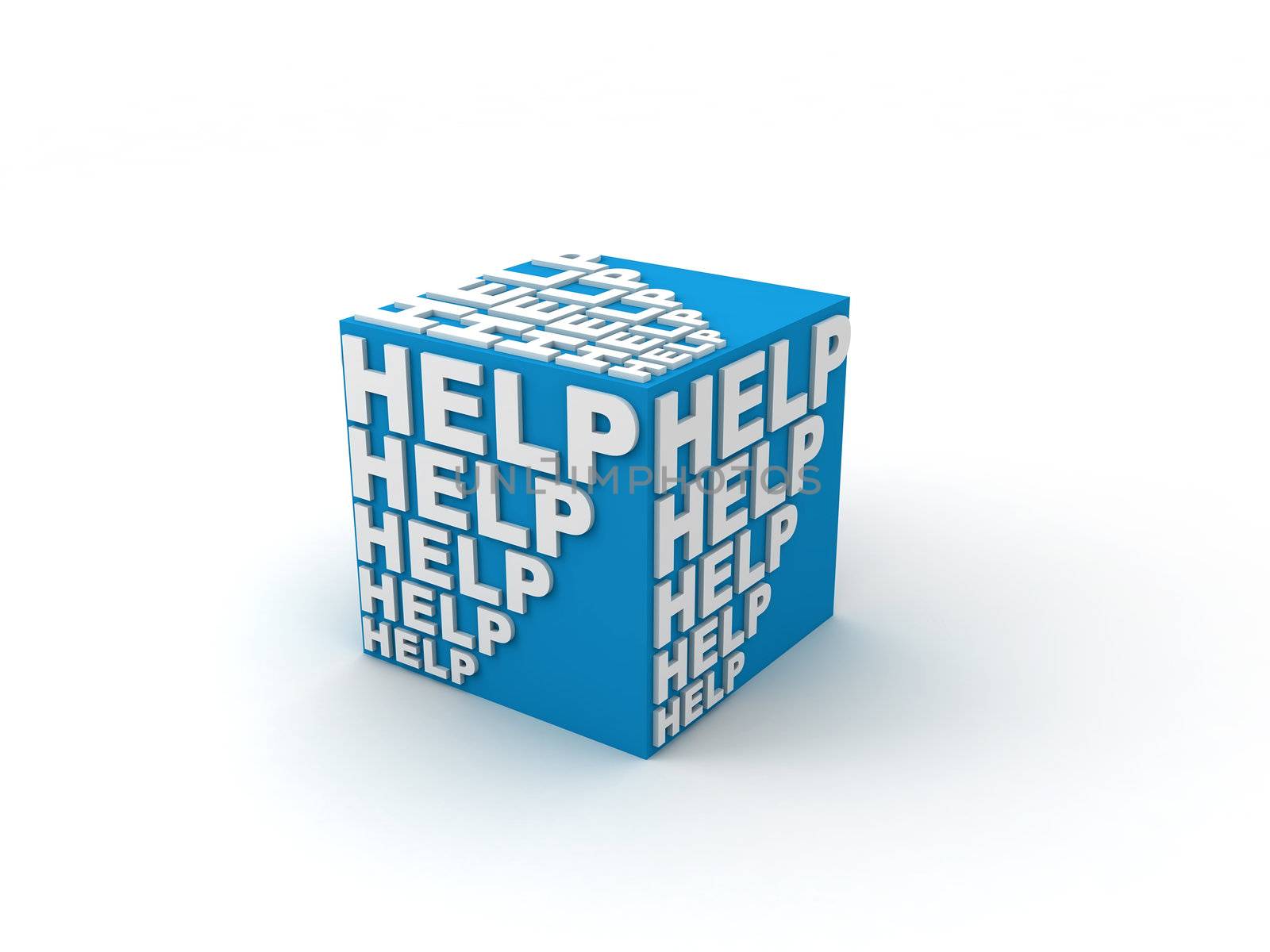 3d cubes with word "HELP" by aleksan