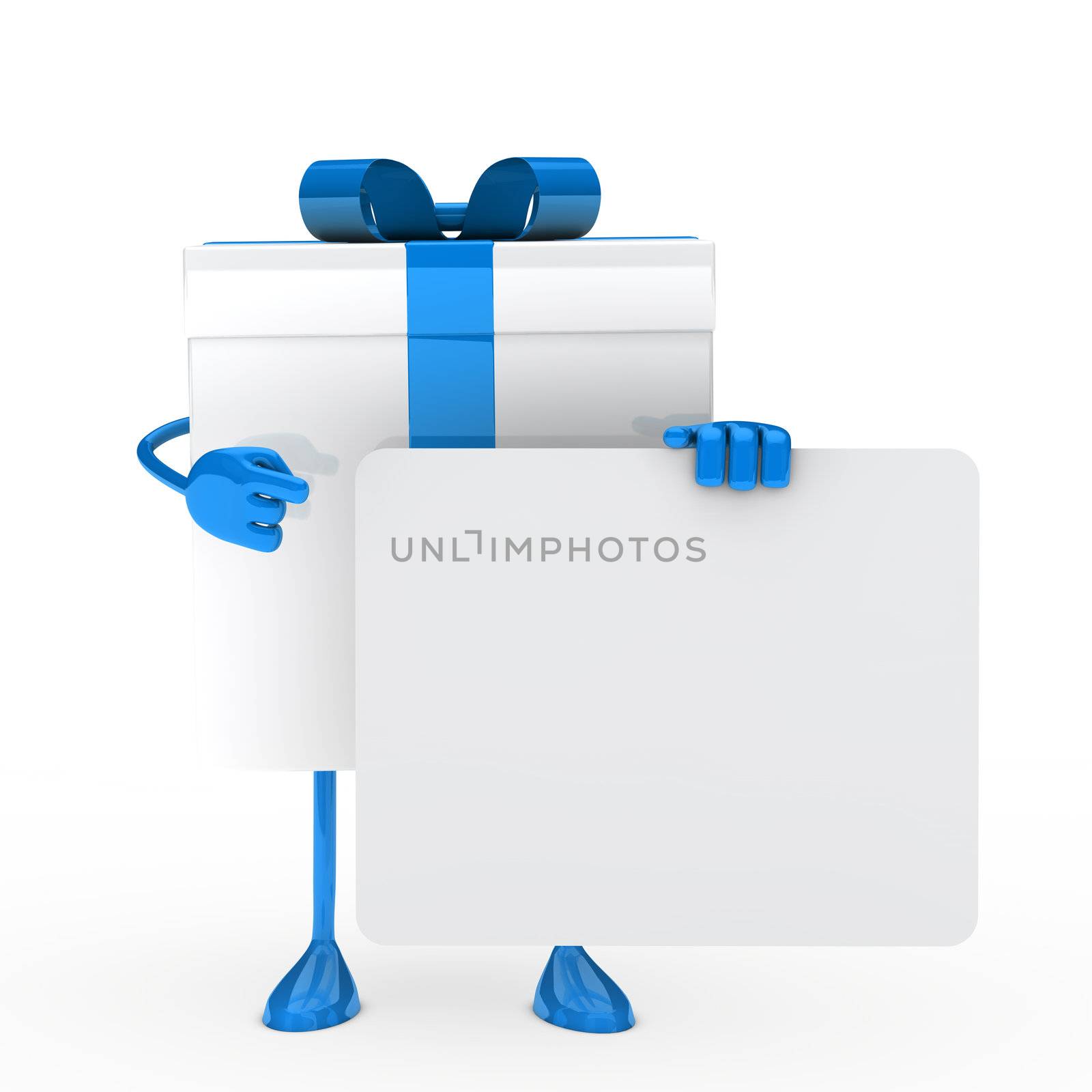 White gift box shows on billboard