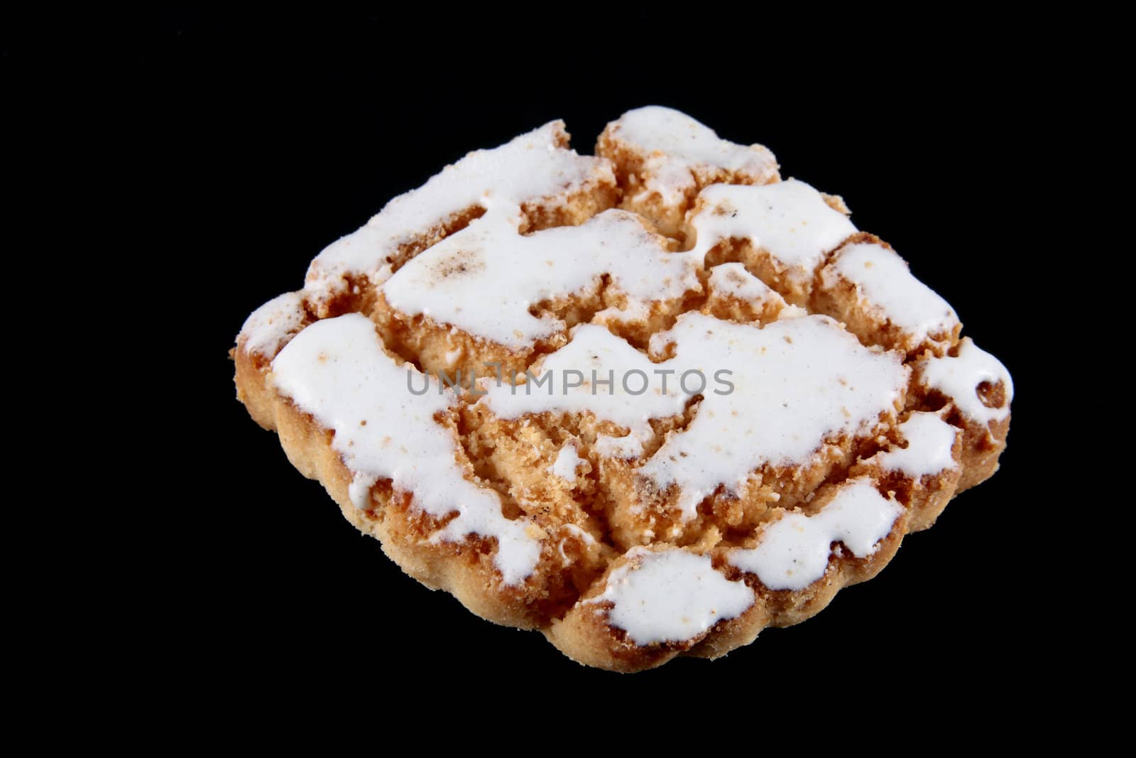 Biscuit traditional with egg white raid made with butter flour sugar and eggs isolated on white background