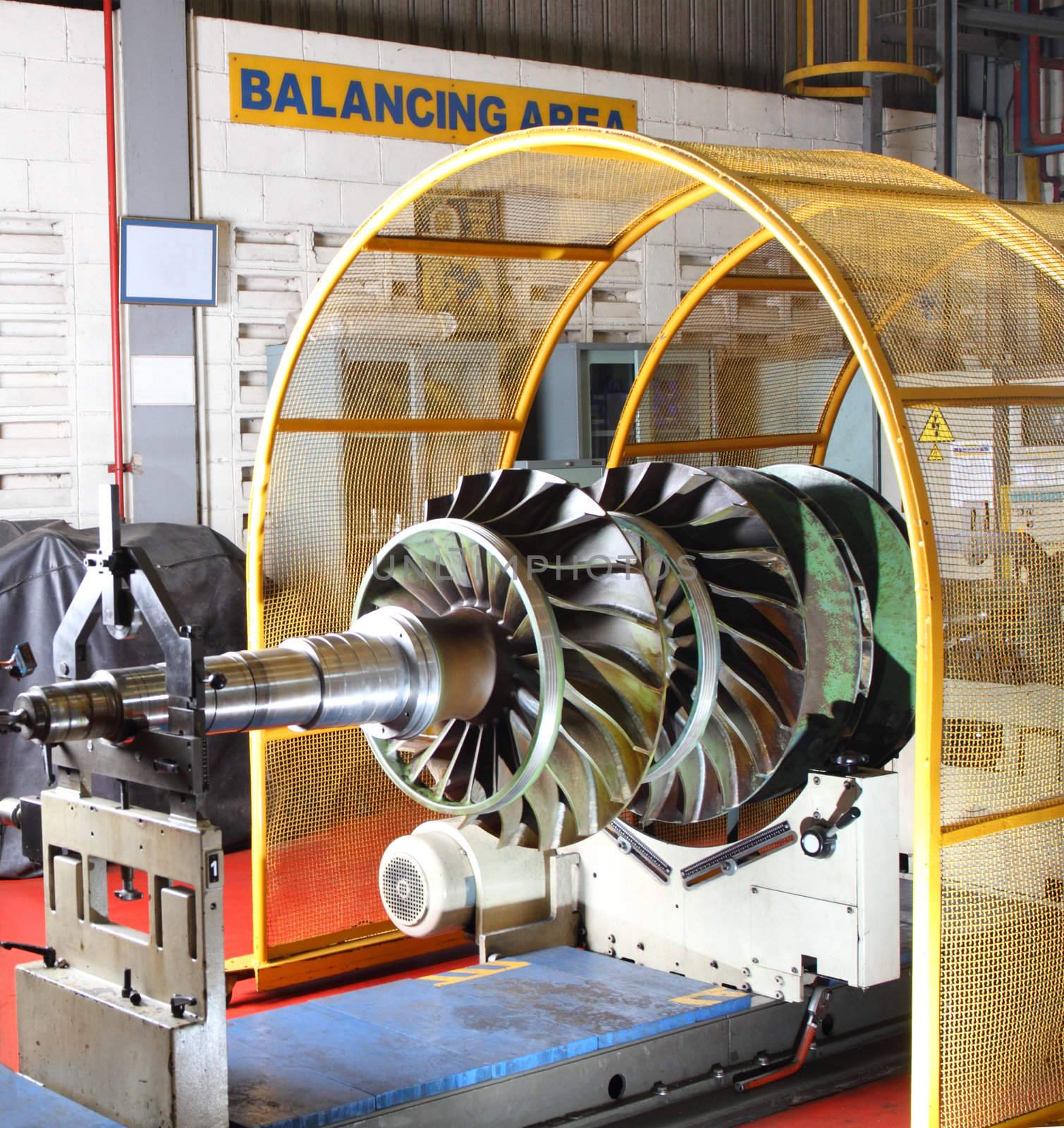 Balancing equipment in a factory workshop