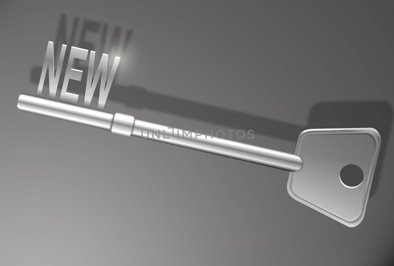 Illustration depicting a single key with a 'new home' concept.