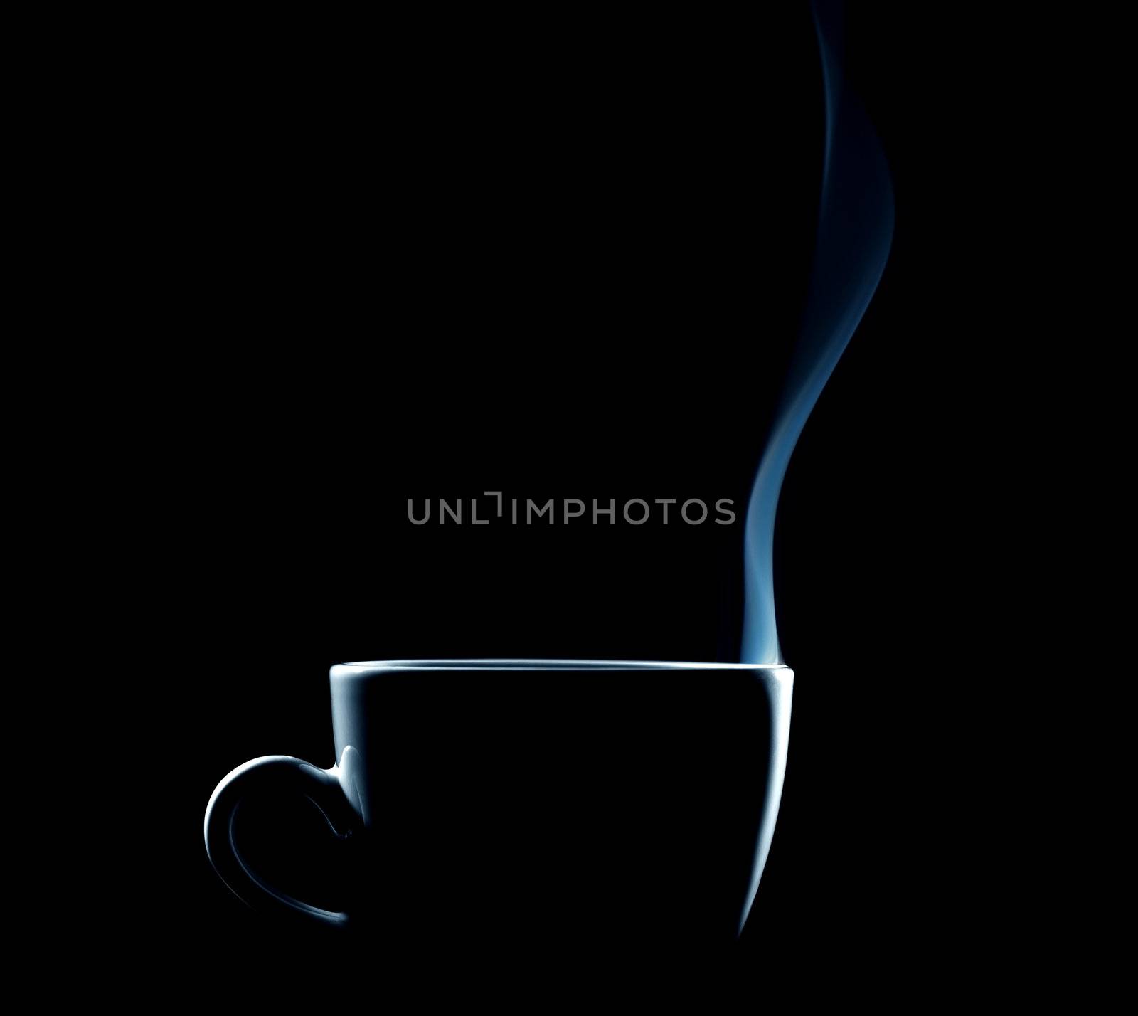 outline of a steaming coffee cup by RobStark