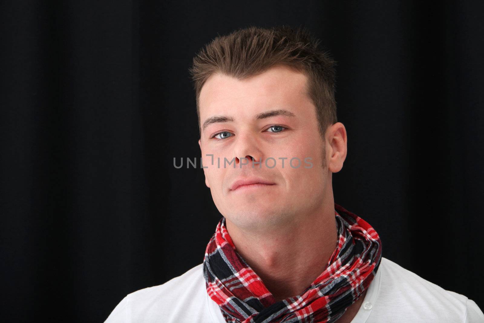 Handsome Caucasian man in a close up shot