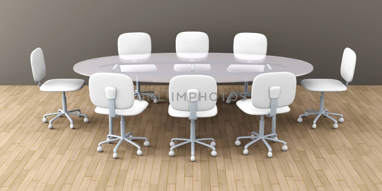 3D rendered Boardroom. 
