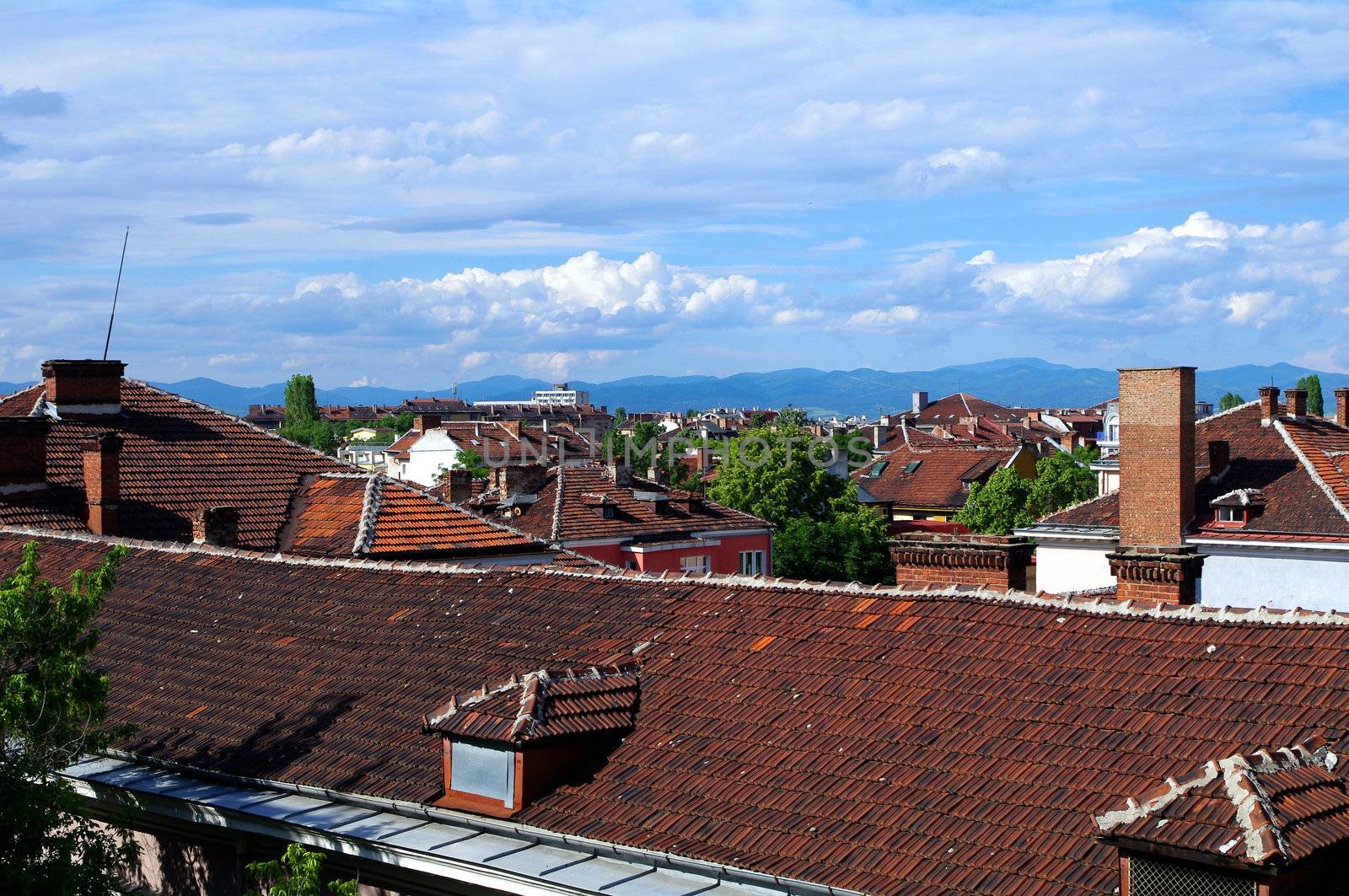 Roofs of Sofia in the summer. Bulgaria by Stoyanov