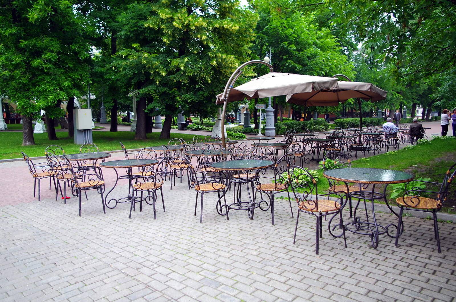 Cafe in the park Hermitage, Moscow, Russia by Stoyanov