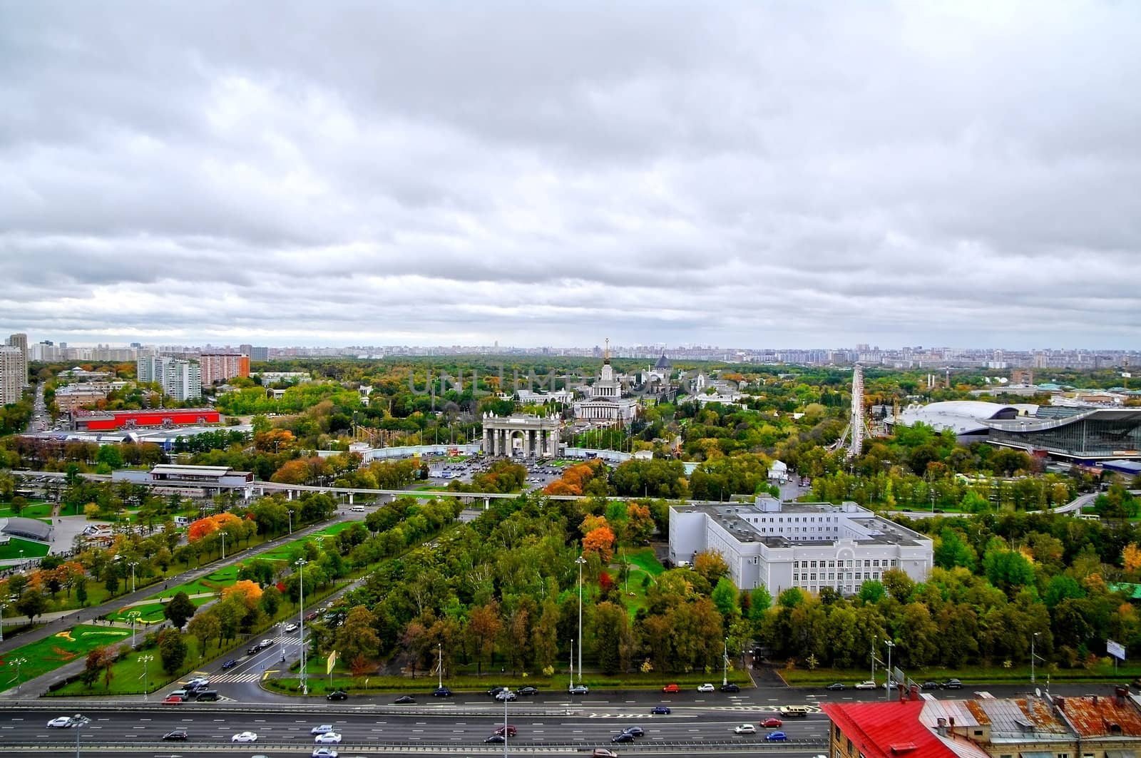 Panorama of All-Russia Exhibition Centre in Moscow, Russia