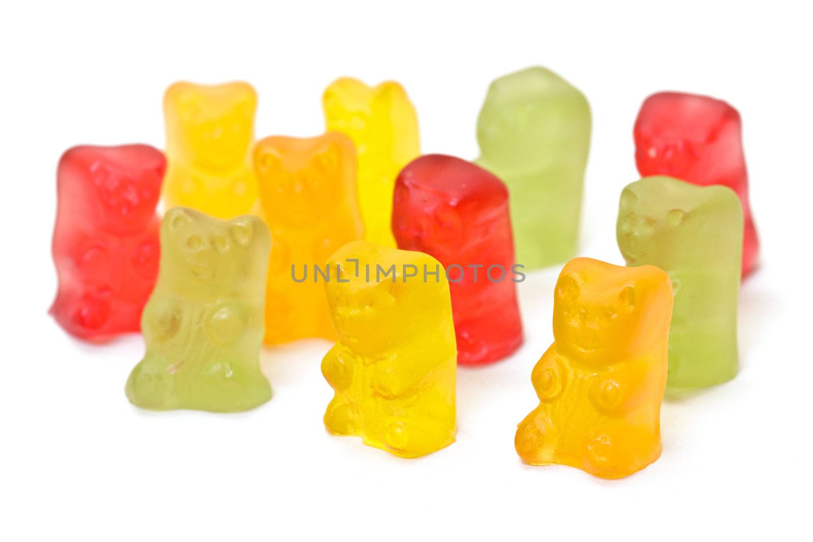 gummy bear candy on white background