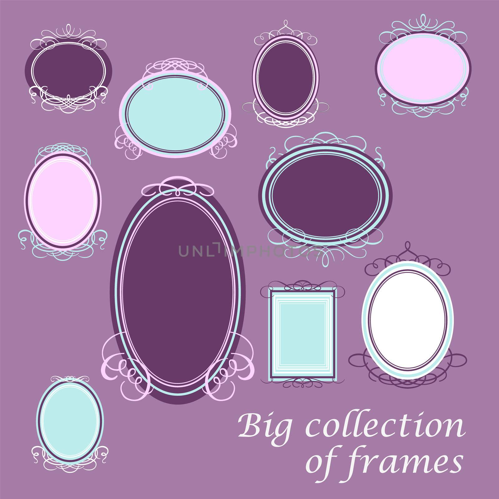 Set of vintage frames for your design. Vector.