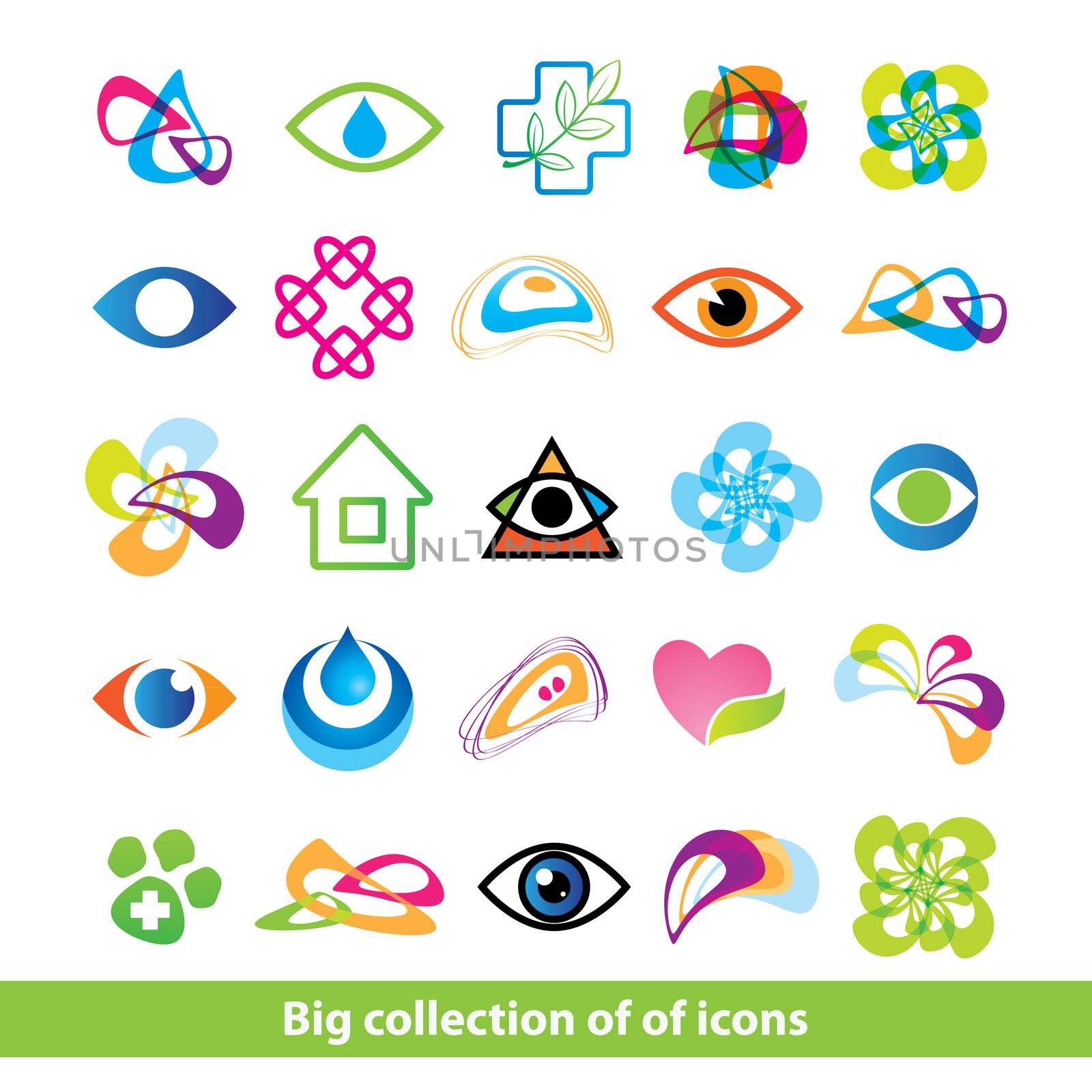 Big collection of icons. Signs, concepts, ideas, symbols, emblems.