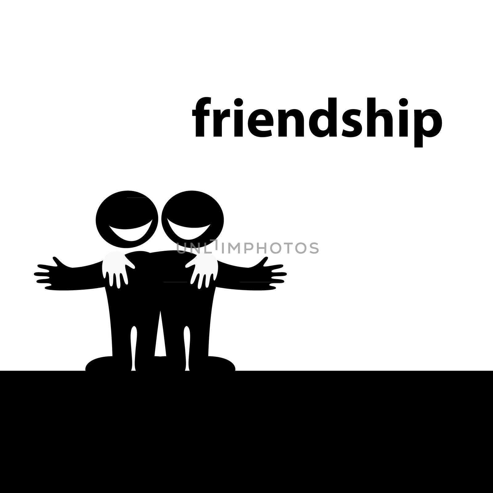 Symbol of friendship. Best friends. Vector illustration.