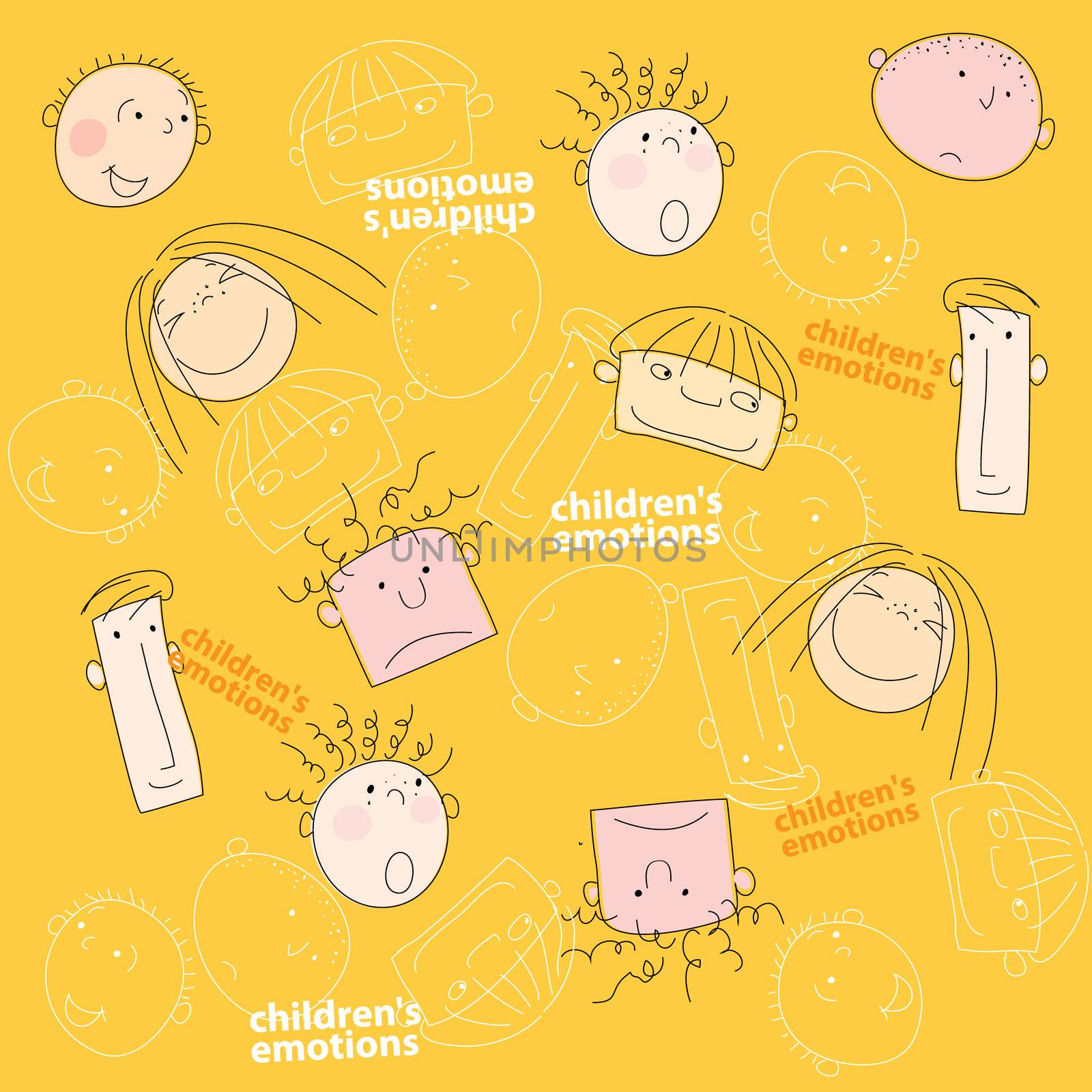 Pattern - children's emotions, seamless background for your design.